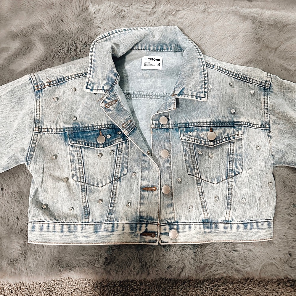 Cisono rhinestone jean jacket